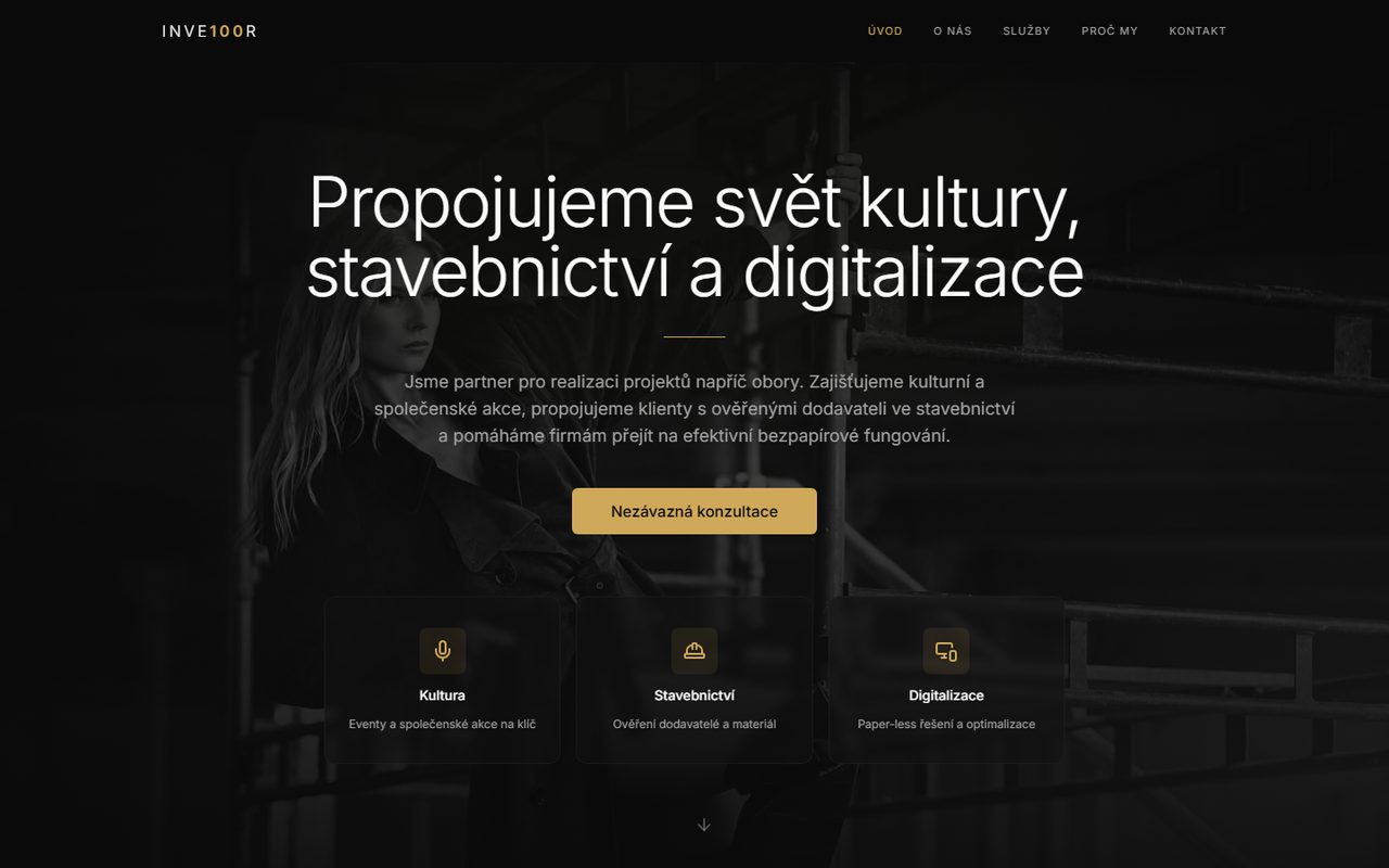 INVE100R – úvodní stránka